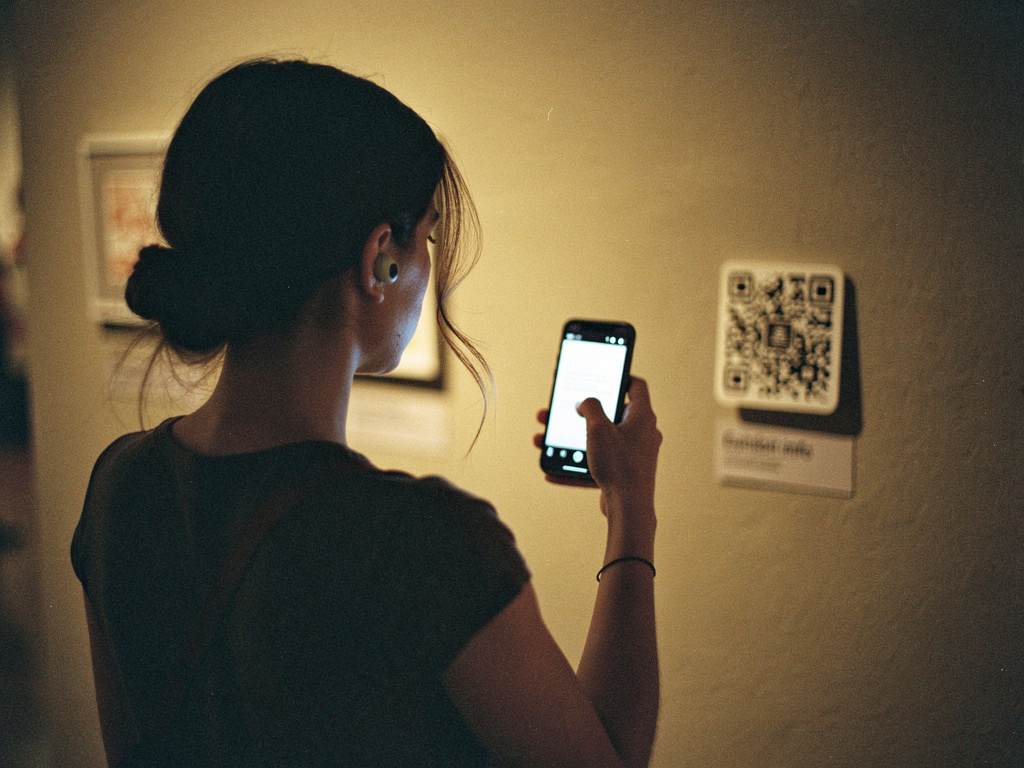 QR-kode ved utstilling